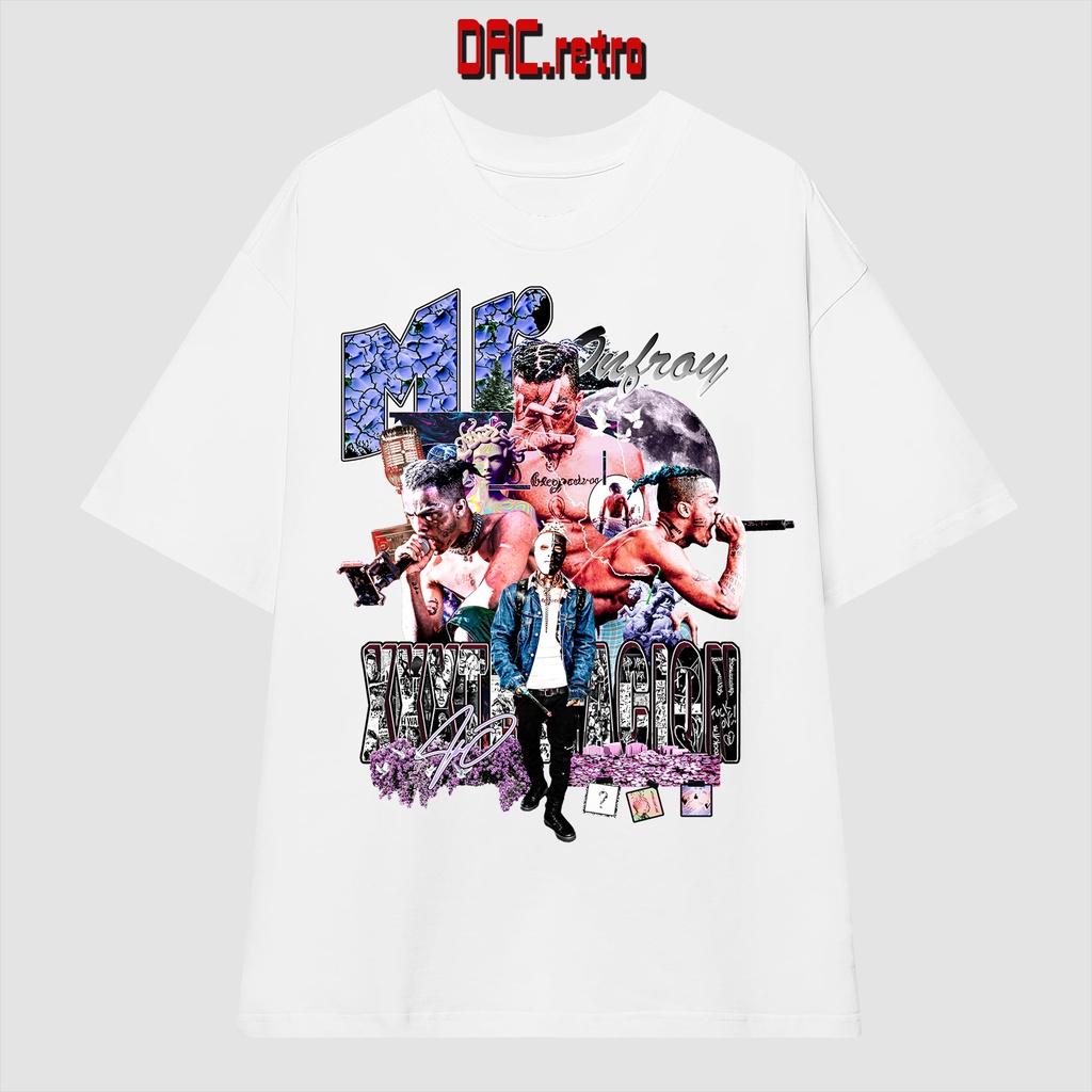 Áo Vintage DACretro HipHop XXXTentacion tay lỡ cotton nhiều Form in hình Rapper XXXTentacion [Chỉ mặt trước]