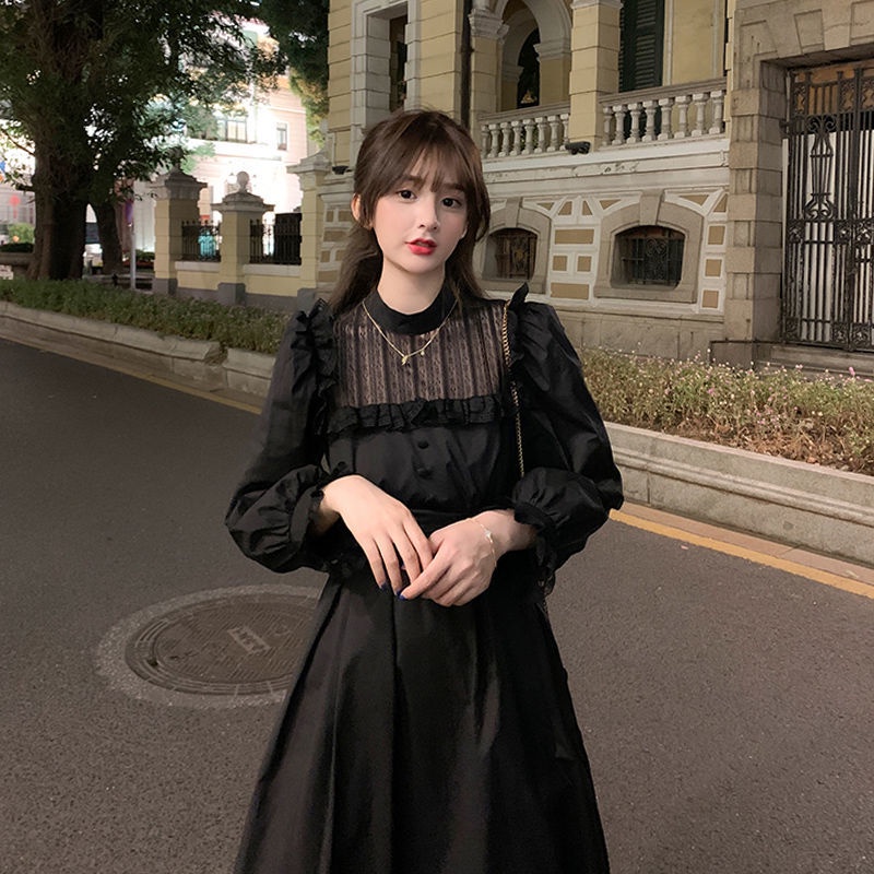 Cổ Phiếu Sẵn Sàng❣Ah F &amp; X Đầm Ren Trắng Tay Ngắn Phong Cách Cổ Điển Retro Mùa Hè