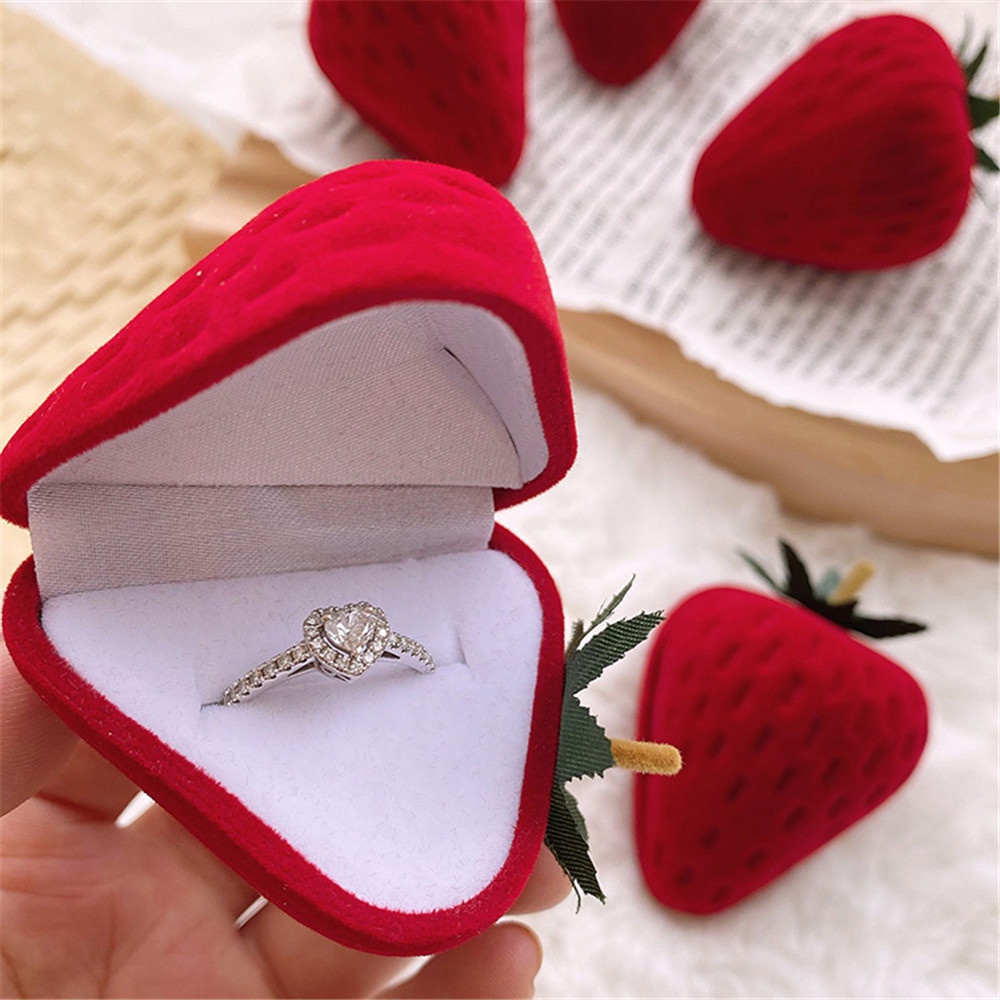 Hộp Đựng Trang Sức Mini Hình Chú Ngựa / Việt Quất / Trái Tim Hoạt Hình Kiểu Hàn Quốc Dễ Thương gấu dâu