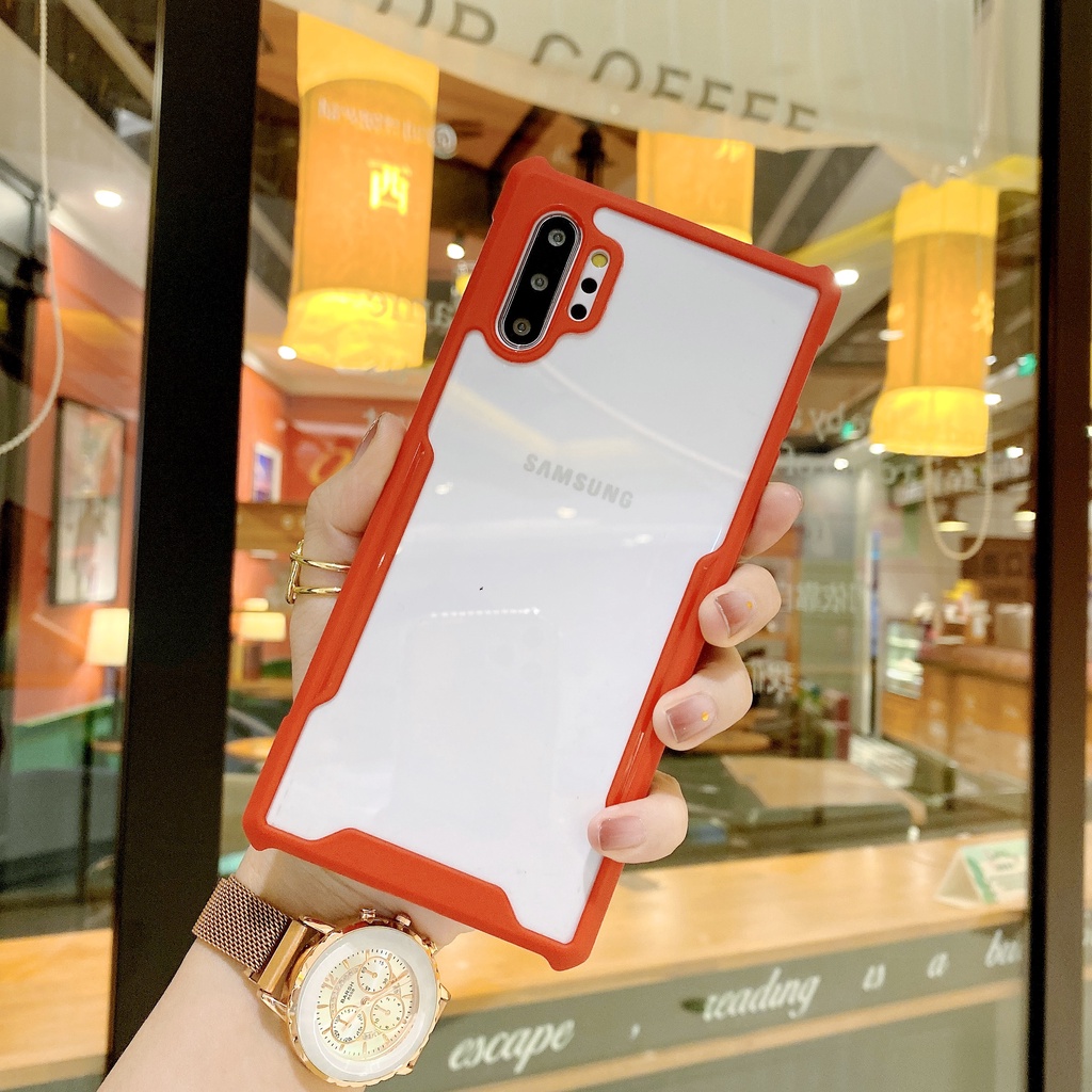 Ốp Điện Thoại TPU Acrylic Mềm Mặt Nhám Bốn Góc Chống Rơi Cho Samsung S21 Ultra Plus Note 10 Plus S10 Plus