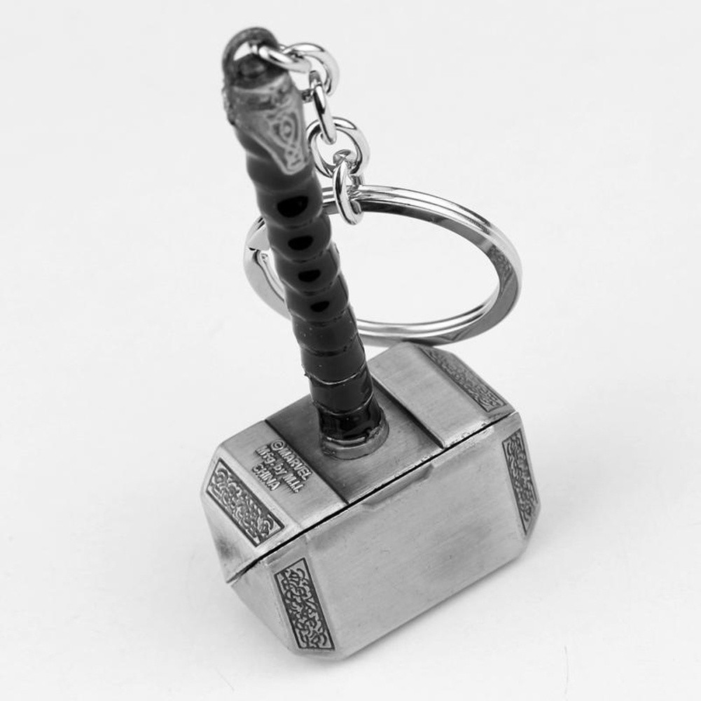 DL New Creative God Thor Hammer Shaped Metal Keychain Key Chain Keyring Bag 4inches Pendant Ornament