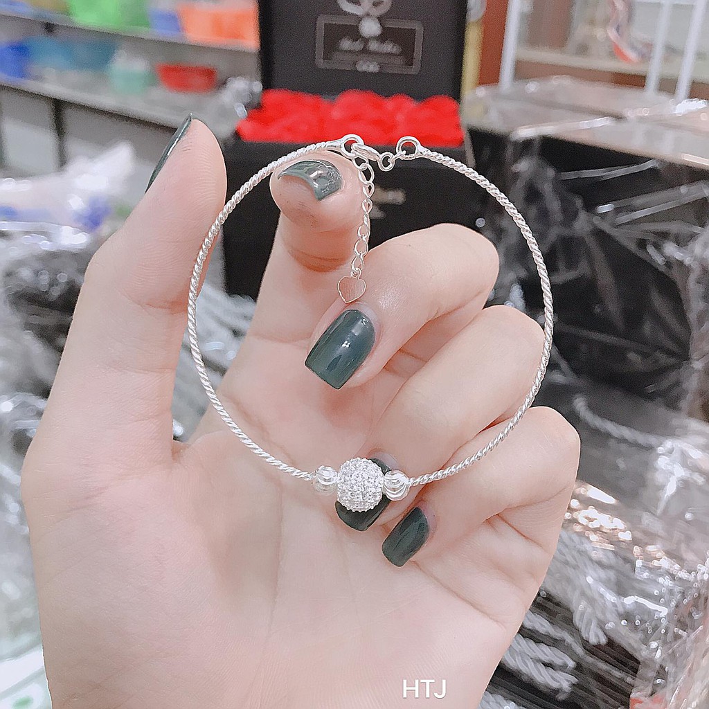 Lắc Tay Bạc Ý Mix Cầu Đá