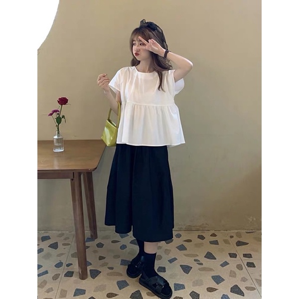 Set áo babydoll vintage tiểu thư hàng Quảng Châu, có bán lẻ A025