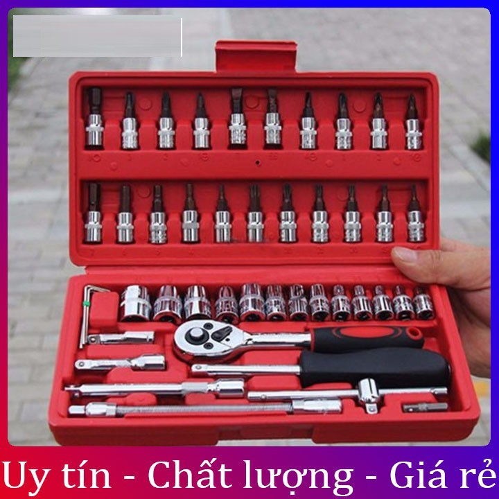 Bộ Dụng Cụ Sửa Chữa Đa Năng 46 Chi Tiết - Bộ Khẩu Sửa Chữa Ô Tô, Xe Máy Hàng Loại 1