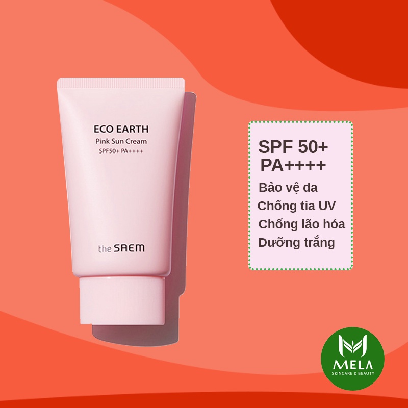 ✅[CHÍNH HÃNG] Kem Chống Nắng The Saem Eco Earth Power Pink Sun Cream SPF50+ PA++++