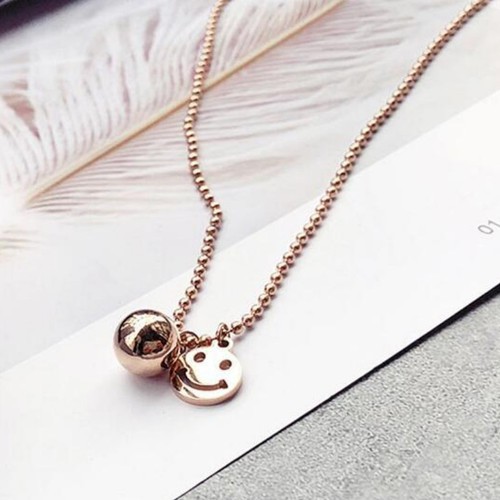 Dây Chuyền Bi Trái Châu Và Mặt Cười Titan Không Đen TT 2365