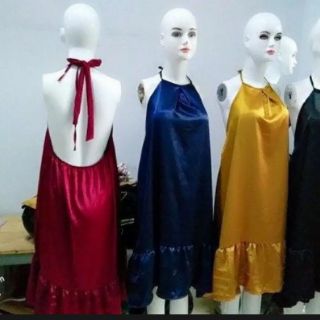 Đầm yếm đuôi cá phi lụa(có mút ngực)
