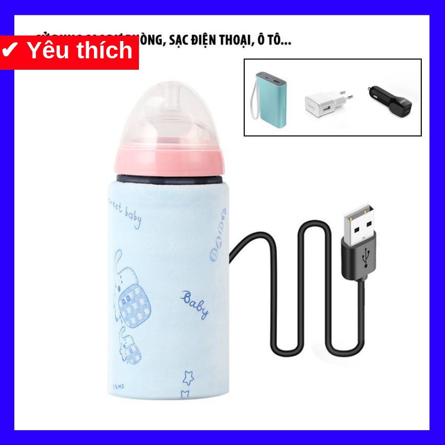 [RẺ NHẤT] Túi Ủ Ấm Sữa Thông Minh Hàng Xuất Dùng Cổng Sạc USB Siêu Tiện Lợi, Siêu Bền
