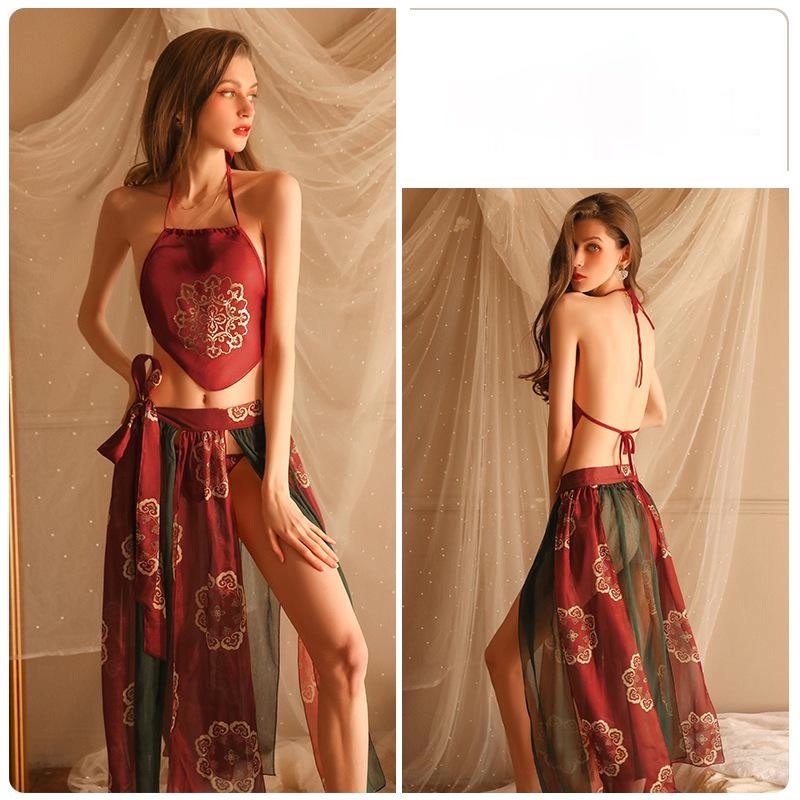 Yếm Hở Lưng Quyến Rũ Váy Dài Xẻ Tà Nóng Bỏng MS1673 [CWEAR.SEXY_ĐỒ NGỦ & NỘI Y CAO CẤP] | BigBuy360 - bigbuy360.vn