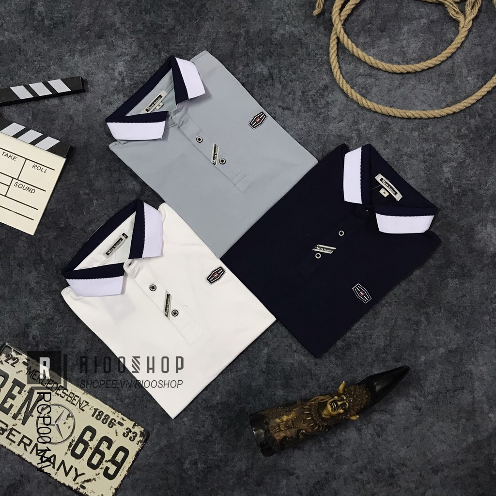 Áo thun nam ngắn tay có cổ cổ trụ Men Basic cao cấp RCP001AV - áo phông nam đẹp Riooshop | BigBuy360 - bigbuy360.vn