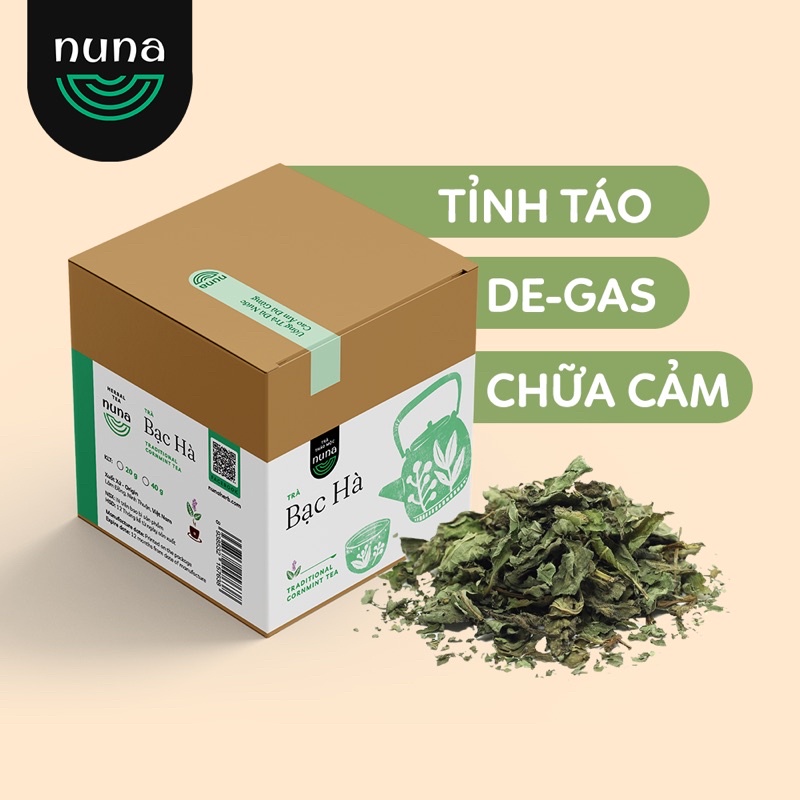 Trà Bạc Hà sấy khô Mộc Thanh Trà hộp 20G - vị the mát sảng khoái, giảm căng thẳng, làm sạch khoang miệng