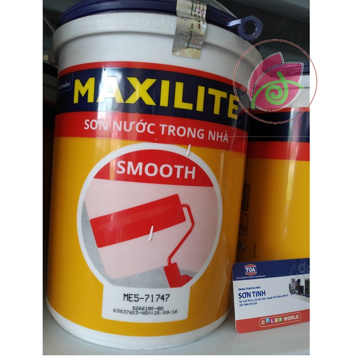 Sơn tường MAXILITE SMOOTH INTERIOR sơn nước nội thất màu trắng đen xám hồng xanh ngọc, xanh lam , kem - (mẫu thử 1kg)