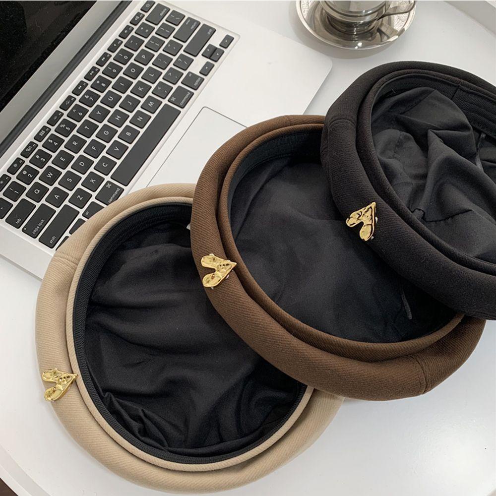 Mũ Nồi Bằng Polyester Màu Trơn In Hình Trái Tim Thoải Mái Thời Trang Cho Nữ