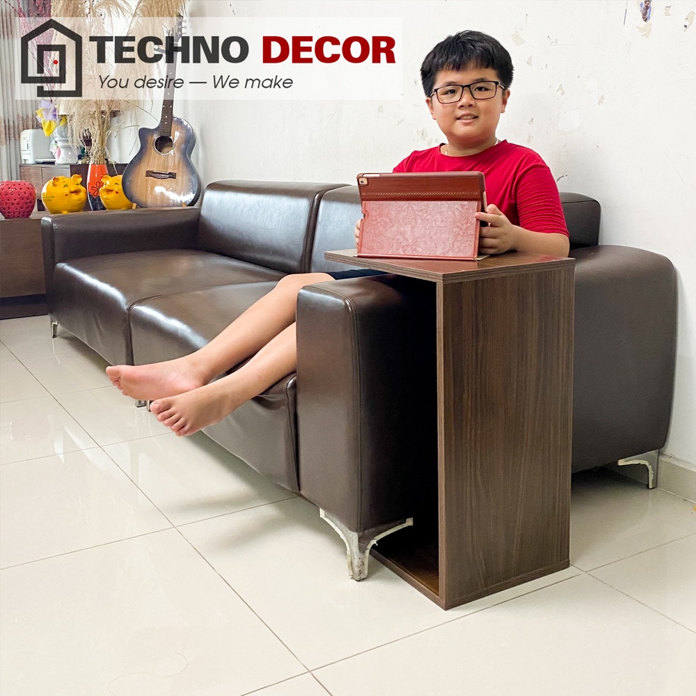 Bàn Gỗ Làm Việc Cài Sofa Giường Ngủ Hình Chữ C Bàn Trang Trí Phòng Khách Phòng Ngủ Đa Năng TechnoDecor BT0010
