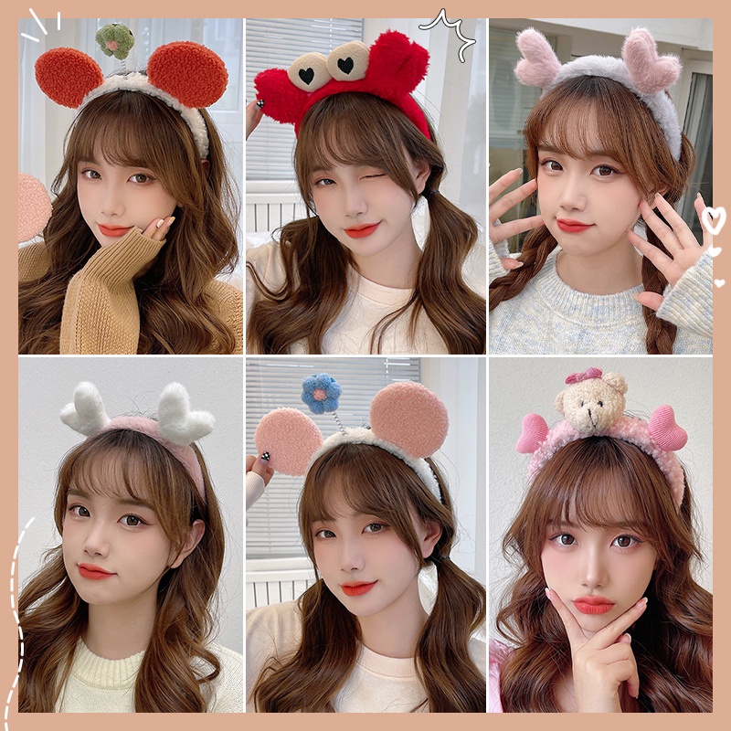 Băng Đô Cài Tóc Rửa Mặt Bằng Vải Bông Vui Nhộn Thời Trang Cho Nữ