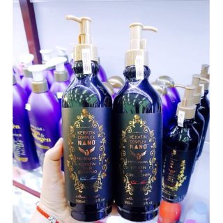 [ TẶNG TINH DẦU ] CẶP GỘI XẢ KERATIN PHỤC HỒI CHUYÊN SÂU NANO COMPLEX 500ML X 2