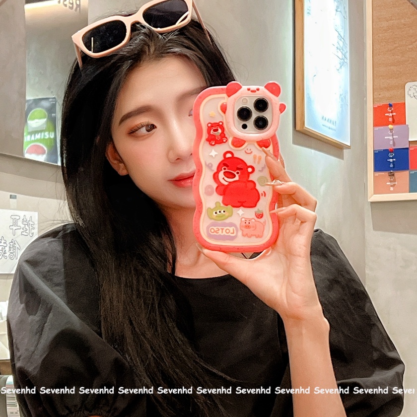 Ốp Điện Thoại Mềm Hình Winnie The Pooh Và Dâu Tây Cho iPhone 13 12 11 Pro Max Xs Max Xr X 7 8 6 6s Plus