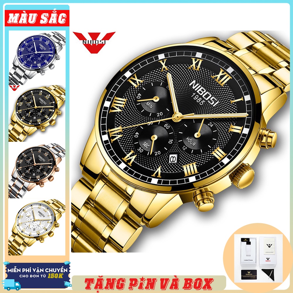 Đồng hồ NIBOSI 2339 đồng hồ Nam Authentic FULL BOX - Tặng Pin