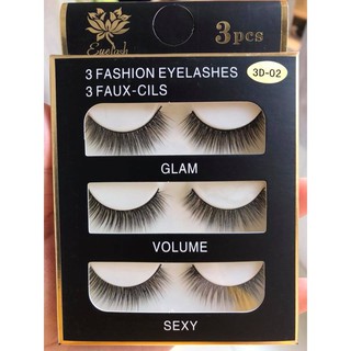 Lông mi chồn 3D 3PCS 3 Fashion Eyelashes 3 Faux-Cils