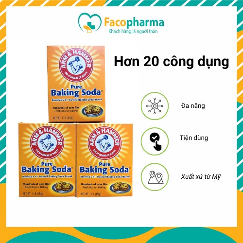 Baking Soda Đa Công Dụng Tẩy Rửa Khử Mùi Diệt Khuẩn Làm Bánh Chăm Sóc Da Hộp Giấy 454g