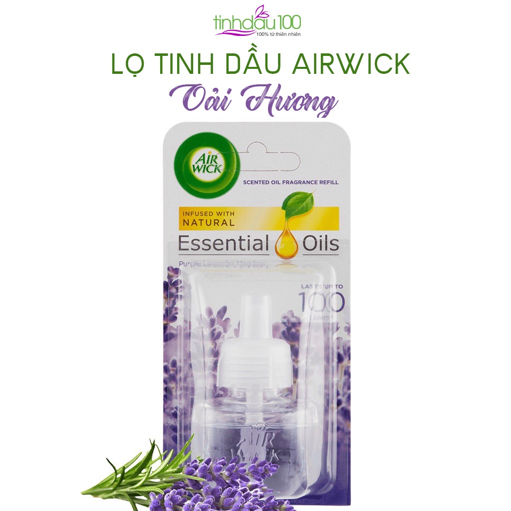 Lọ tinh dầu Airwick 19ml dùng cho máy xông tinh dầu Air wick cung cấp hương thơm liên tục đến 100 ngày Tinh Dầu 100 Shop