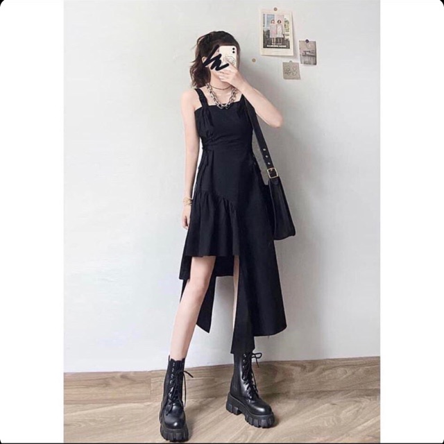 VÁY ĐEN ULZZANG XẺ BÊN CHIẾN BINH🌸style chất