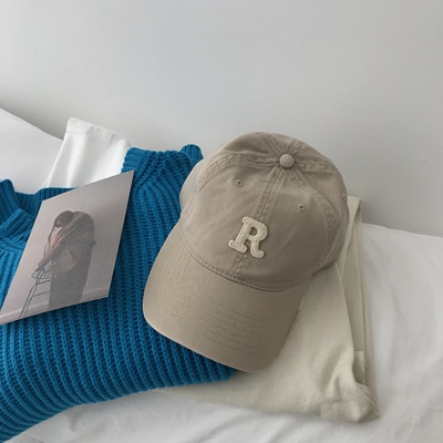 Mũ Lưỡi Trai Cotton Mềm Mại Thêu Chữ R Phong Cách Hàn Quốc Thời Trang Xuân Thu 2022 Cho Nam Nữ