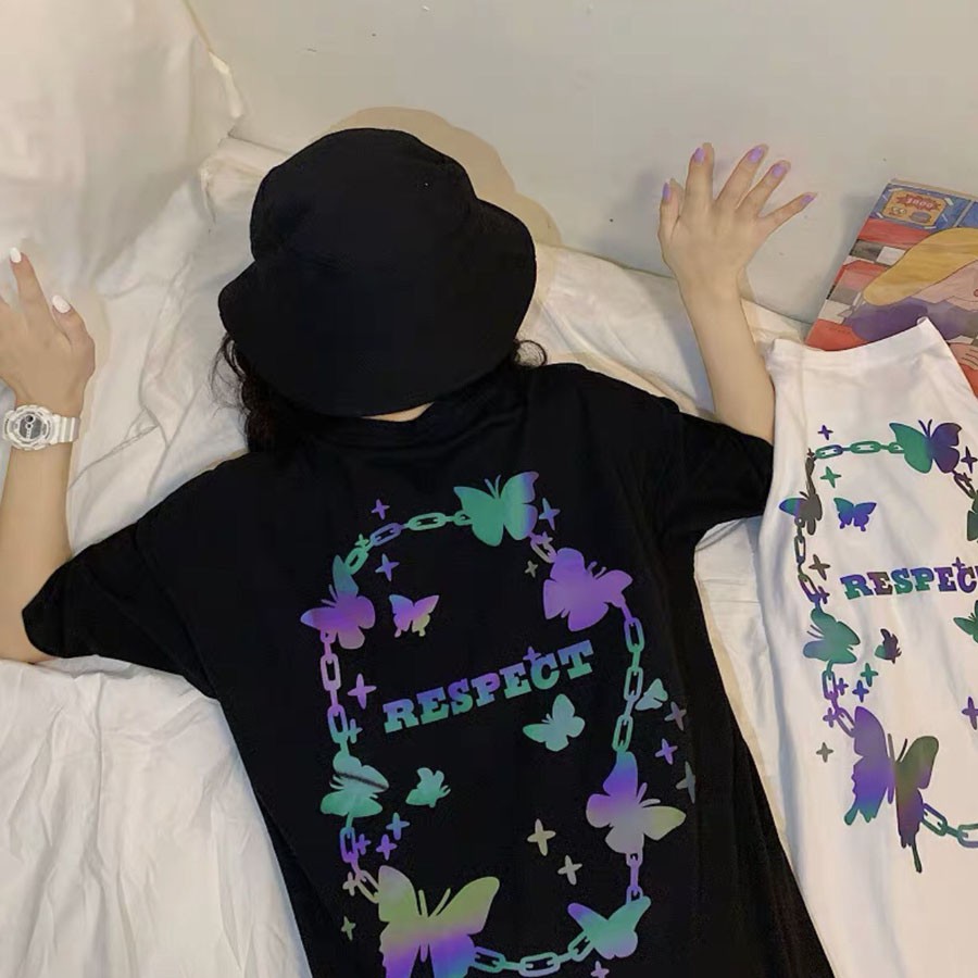 Áo thun phản quang 7 màu tay lỡ Nam Nữ Buffely Pro