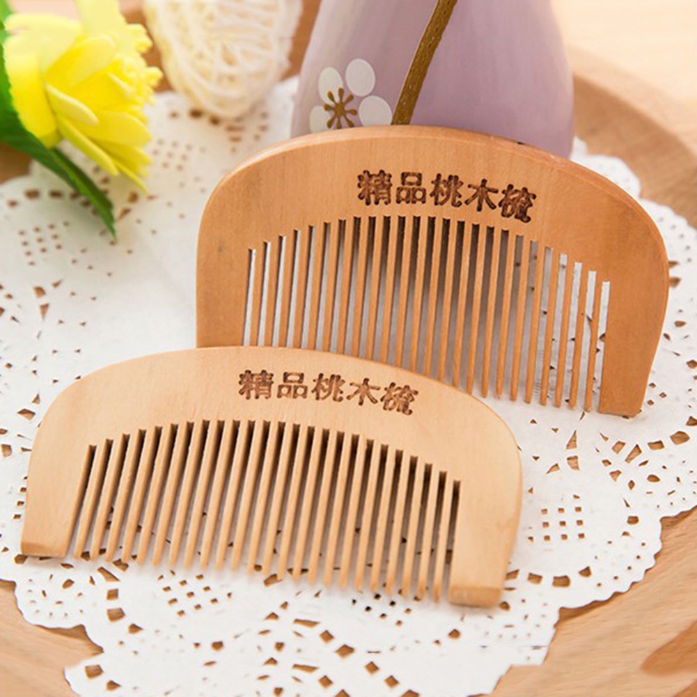[Hàng mới về] Lược chải tóc bằng gỗ đào tự nhiên chống tĩnh điện chăm sóc sức khỏe