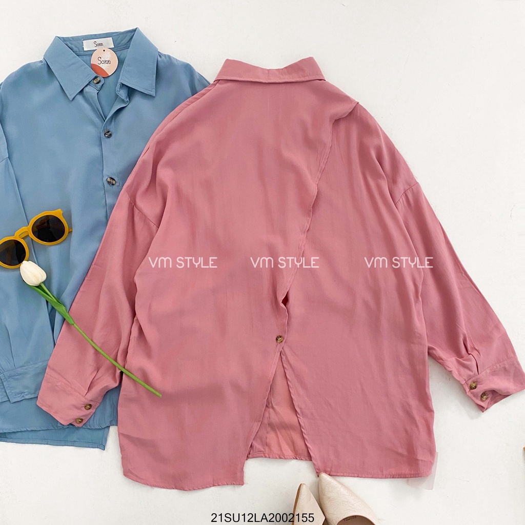 Áo sơ mi nữ dài tay VM STYLE form rộng dáng suông basic nhiều màu trẻ trung - 21SU12LA2002