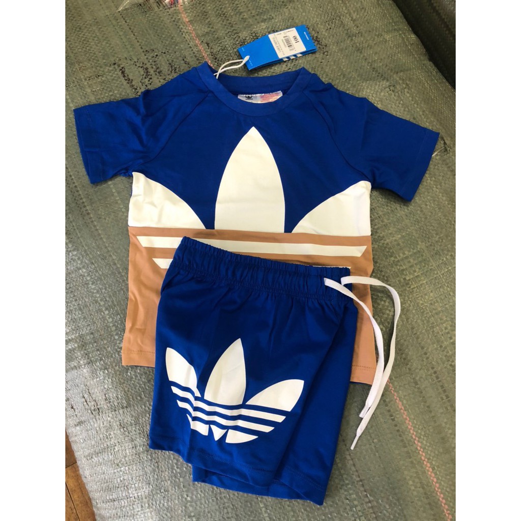 Set Bộ Adidas chất cotton co giãn 4 chiều _Màu xanh cỏ ba lá