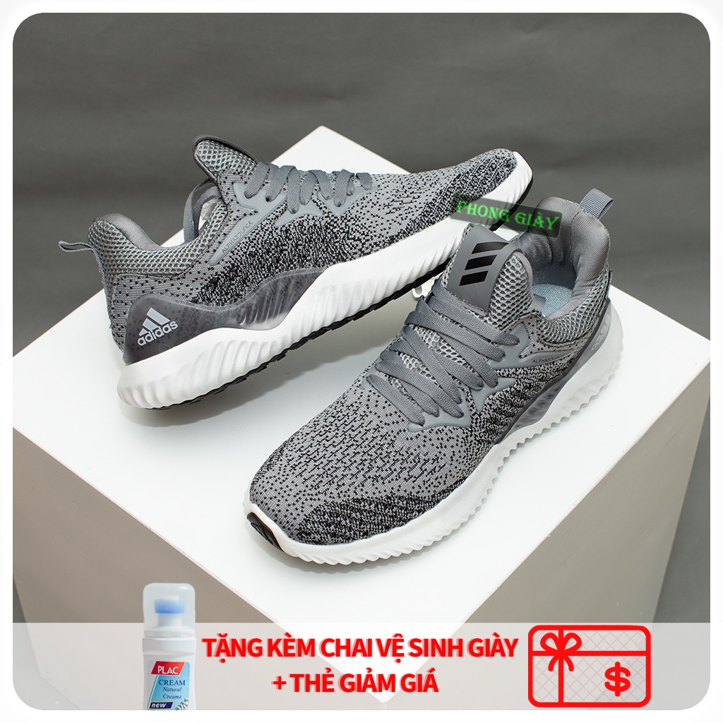 Giày sneaker nam giày thể thao nam Alphabounce muối tiêu màu ghi xám fullbox