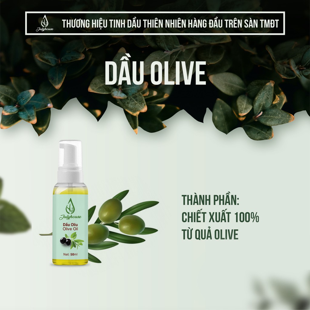 [Mã LIFEM1 giảm 50k đơn 99k] Chai dầu Olive dưỡng ẩm da 50ml JULYHOUSE | BigBuy360 - bigbuy360.vn