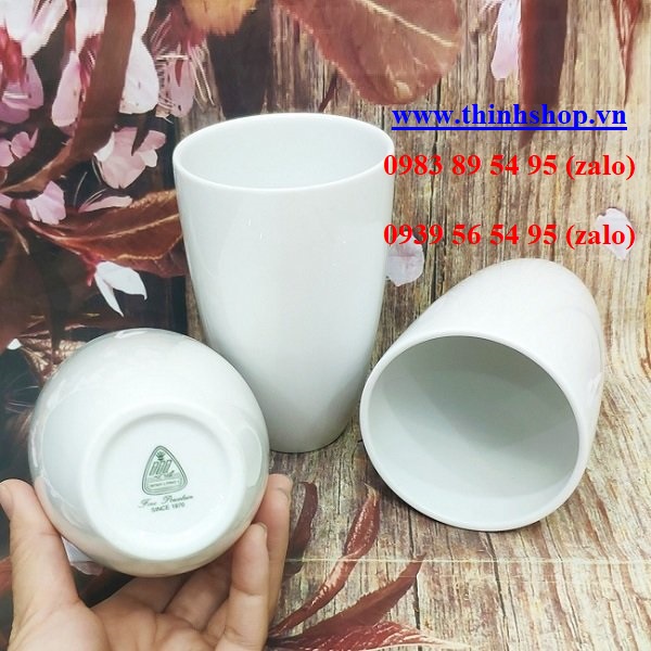 Ly sứ trắng Minh Long 0.48L - ly sứ dưỡng sinh Minh Long 0.48L