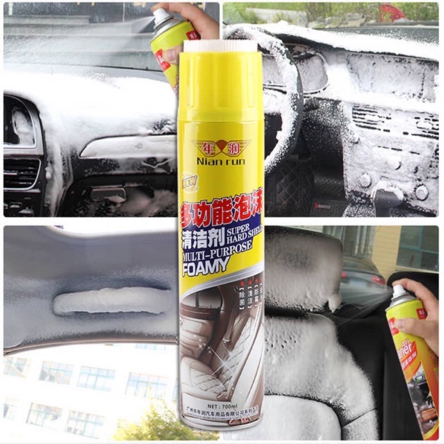 CHAI XỊT BỌT VỆ SINH GHẾ DA, GHẾ NỈ, TRẦN, TAPTO, CÁNH CỬA VÀ PHẦN NHỰA XE Ô TÔ