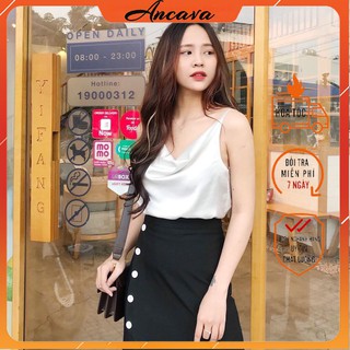 Áo lụa 2 dây cổ đổ chất lụa satin hàng đẹp - Đủ Size