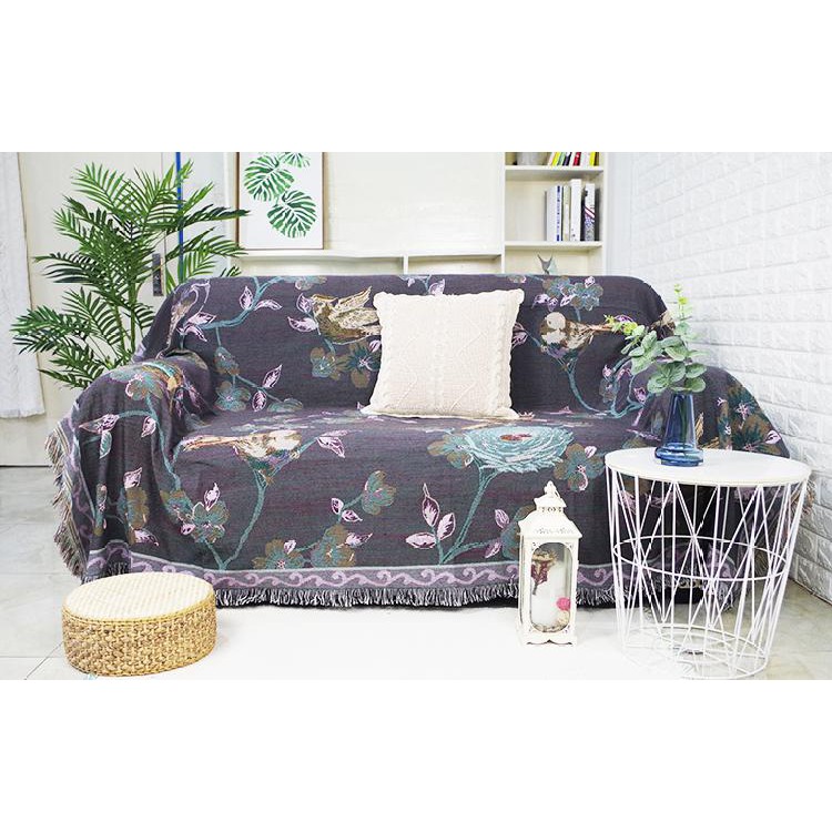 Thảm Vintage Nhập Khẩu Hoạ Tiết Chim Hoa Lá, Thảm Trải Sofa, Thảm Trải Sàn, Thảm Treo Tường