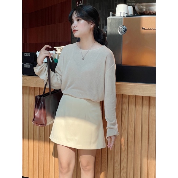 Nimi - Chân váy ngắn có lót quần Grace sand skirt