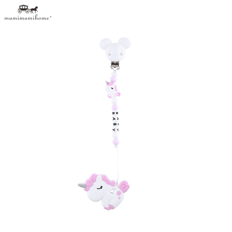 Chuỗi dây gặm đồ chơi MAMIMAMIHOME bằng silicone gắn đầu chuột Mickey hoạt hình dành cho trẻ em