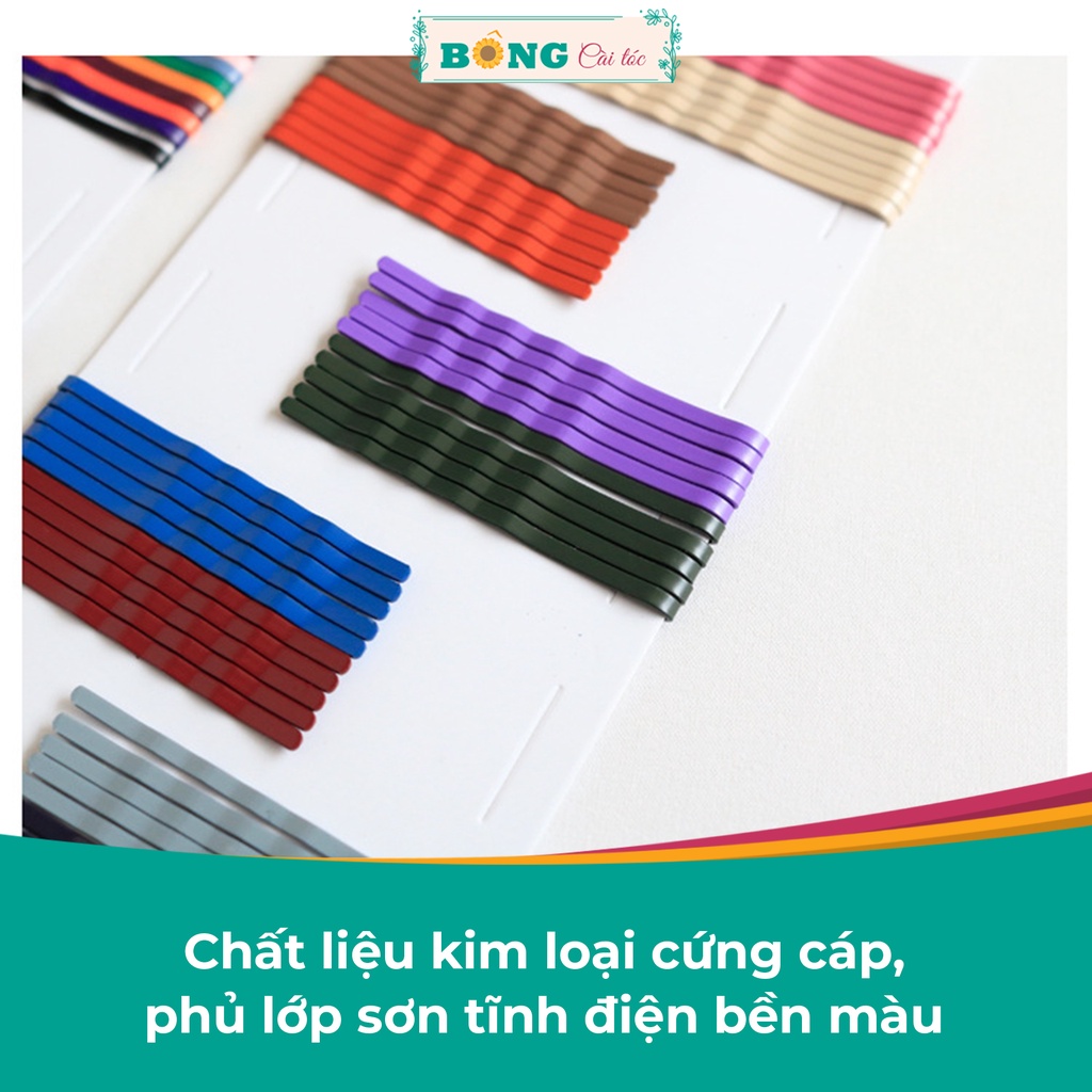 Set kẹp tăm 40 chiếc nhiều màu phong cách Hàn Quốc KKL60 - Kẹp tóc mái BÔNG Cài Tóc