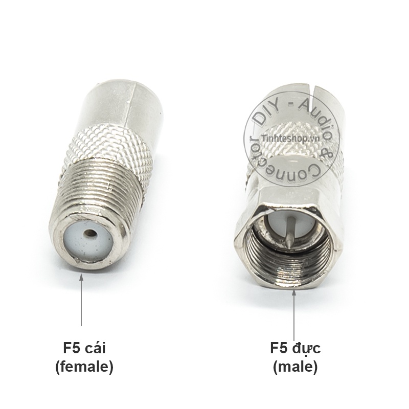 Đầu đổi RF F5 đực ra RF TV 9.5mm đực - Rắc F5 sang RF TV dùng cho Ăng ten nhỏ clear key 1 chiếc