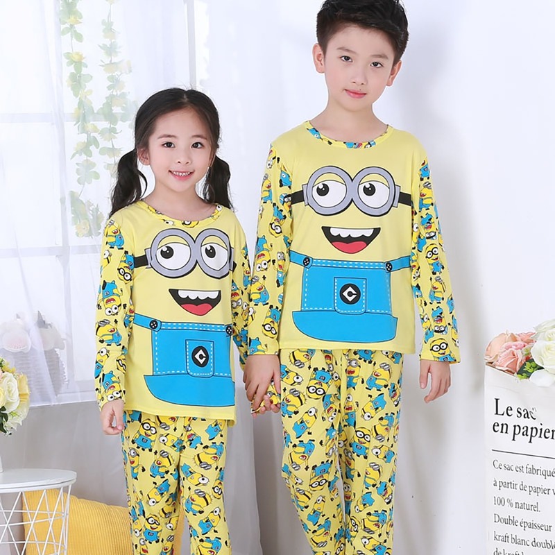 Đồ ngủ vải cotton in họa tiết hoạt hình thời trang cho trẻ em