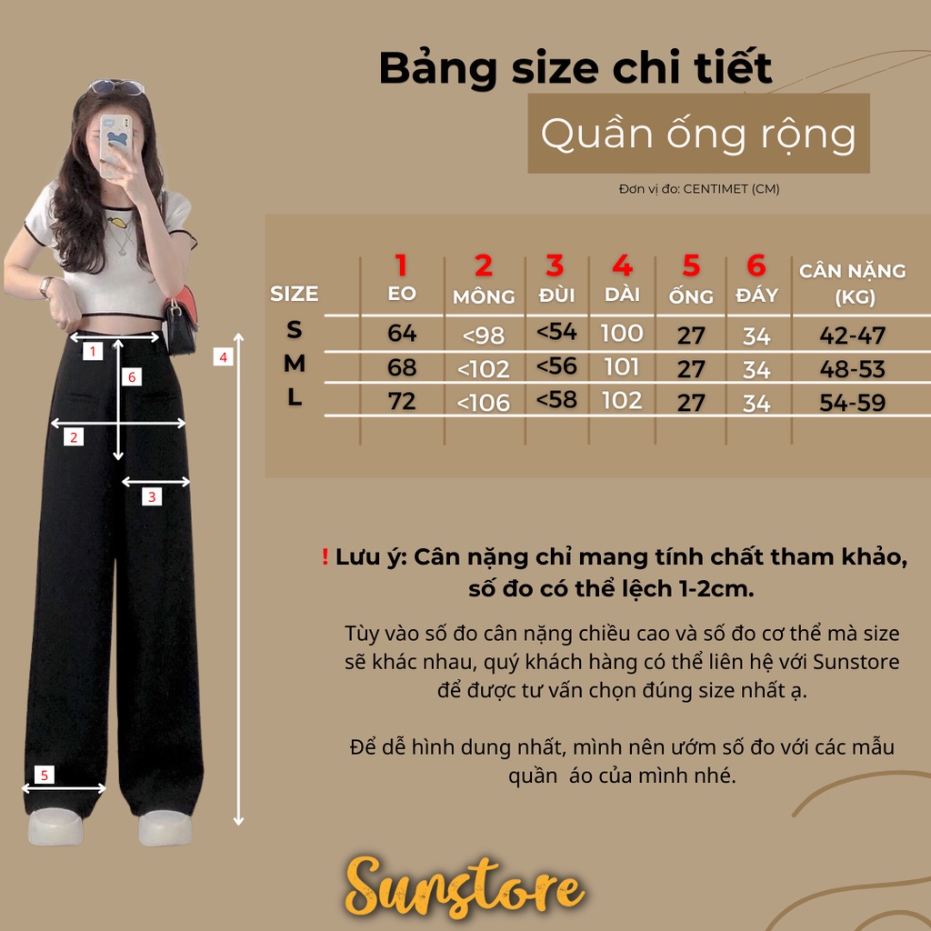 Quần ống rộng túi mổ culottes dáng suông dài cài nút lưng cao chất rũ THRE PANT