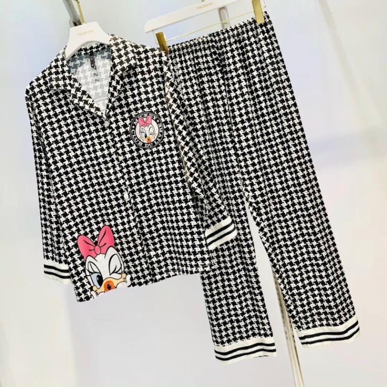 Đồ Bộ Mặc Nhà Pijama Nữ Dài Tay Cao Cấp - Đồ Ngủ Lụa Quảng Châu TN