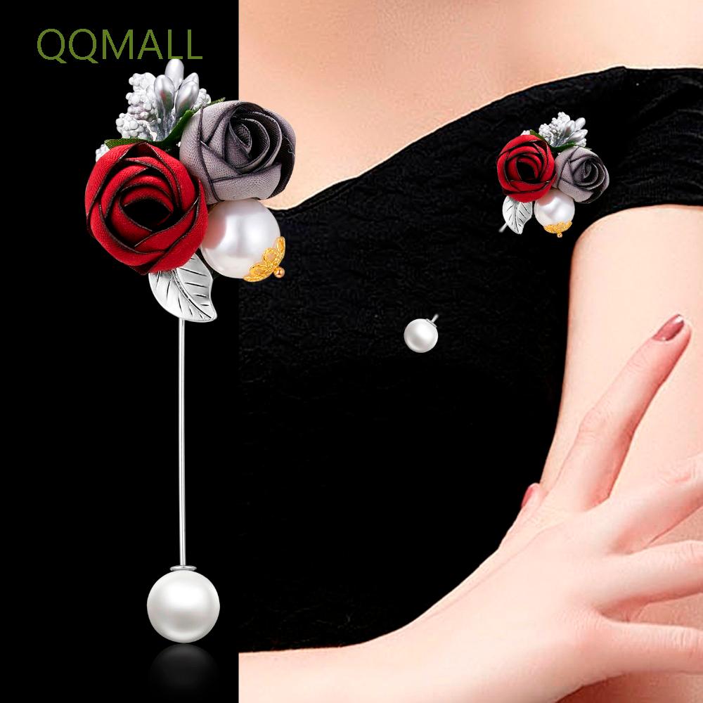 Ghim cài áo kiểu hoa đính ngọc trai giả thời trang dành cho nữ