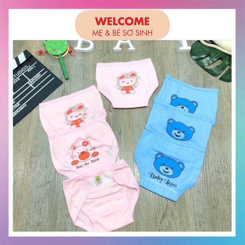 Sét 3 quần đóng bỉm cho trẻ sơ sinh Baby Leo, quần dán tã size cho bé từ 3 - 8kg