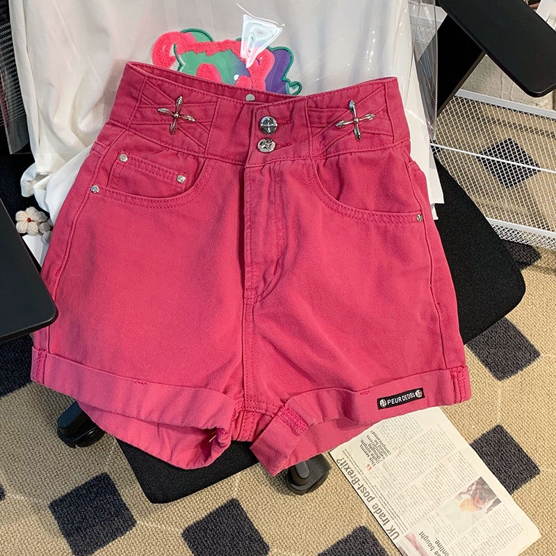 COZOKC COZOK Quần short denim COZOK lưng cao dáng ôm thời trang cá tính trẻ trung độc đáo