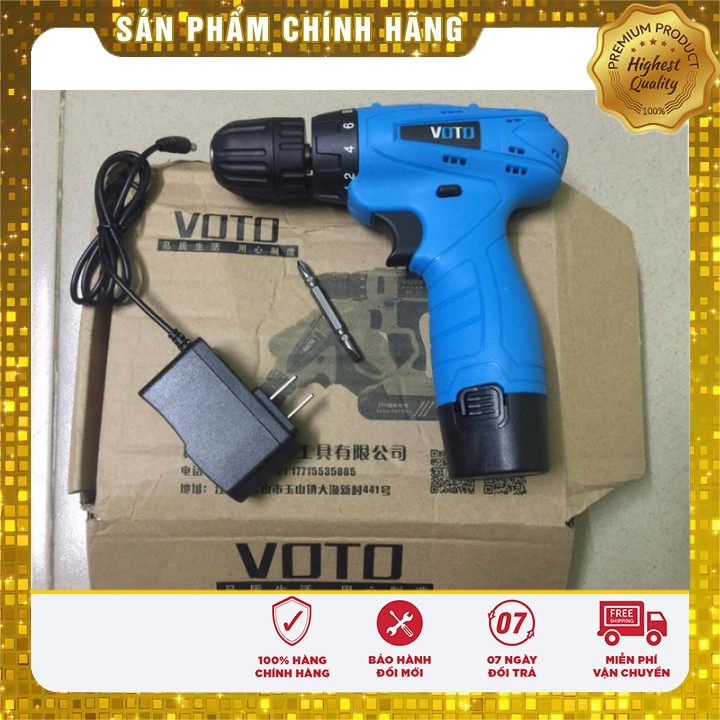 [ FREE SHIP ] Máy khoan pin cầm tay VOTO 12V -21V hàng chính hãng