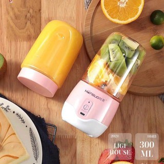 Máy xay sinh tố 6 lưỡi mini cầm tay honguo sạc pin 300ml