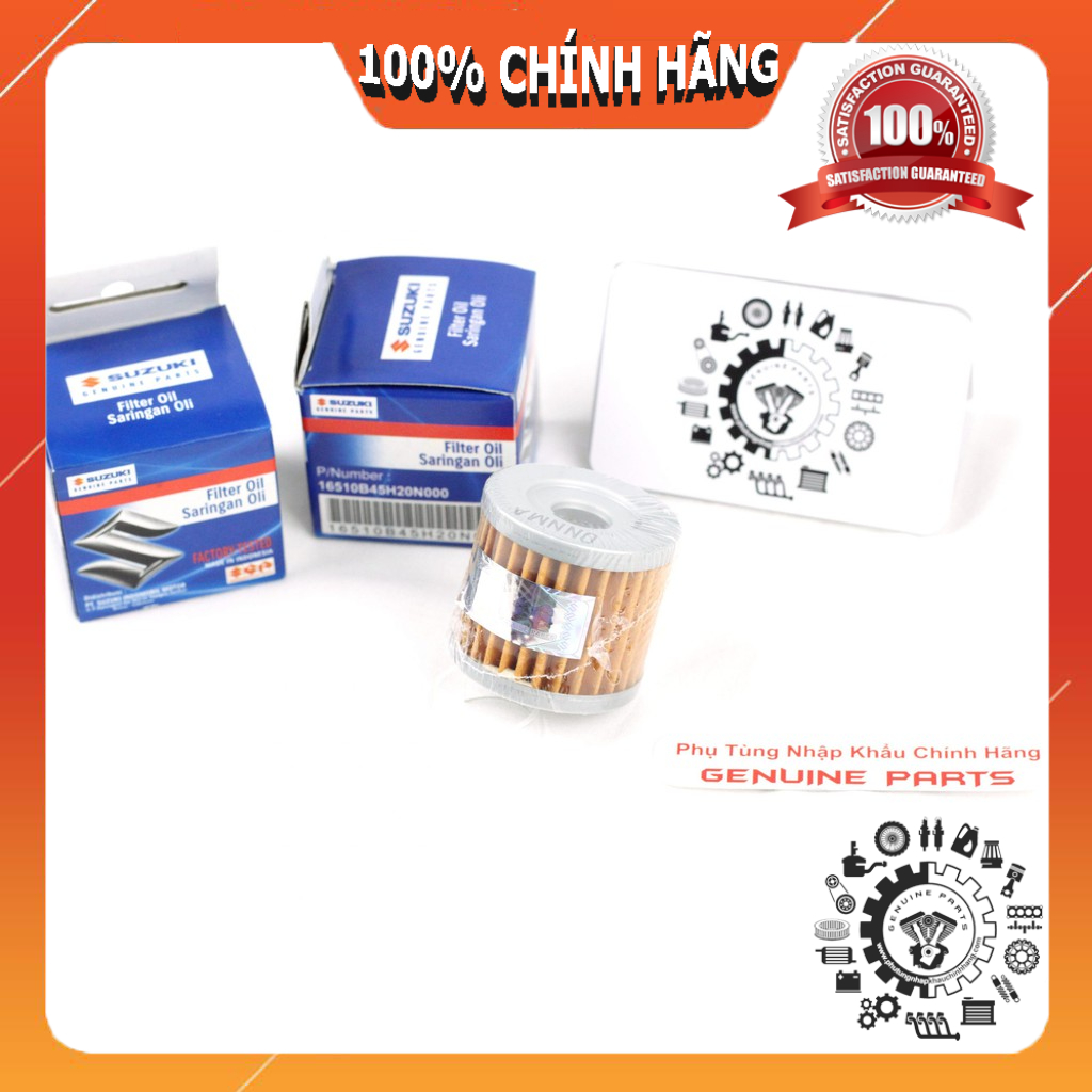 Lọc nhớt SATRIA, RAIDER, GSX, BANDIT, FX nhập Suzuki Indo 16510-45H20-000